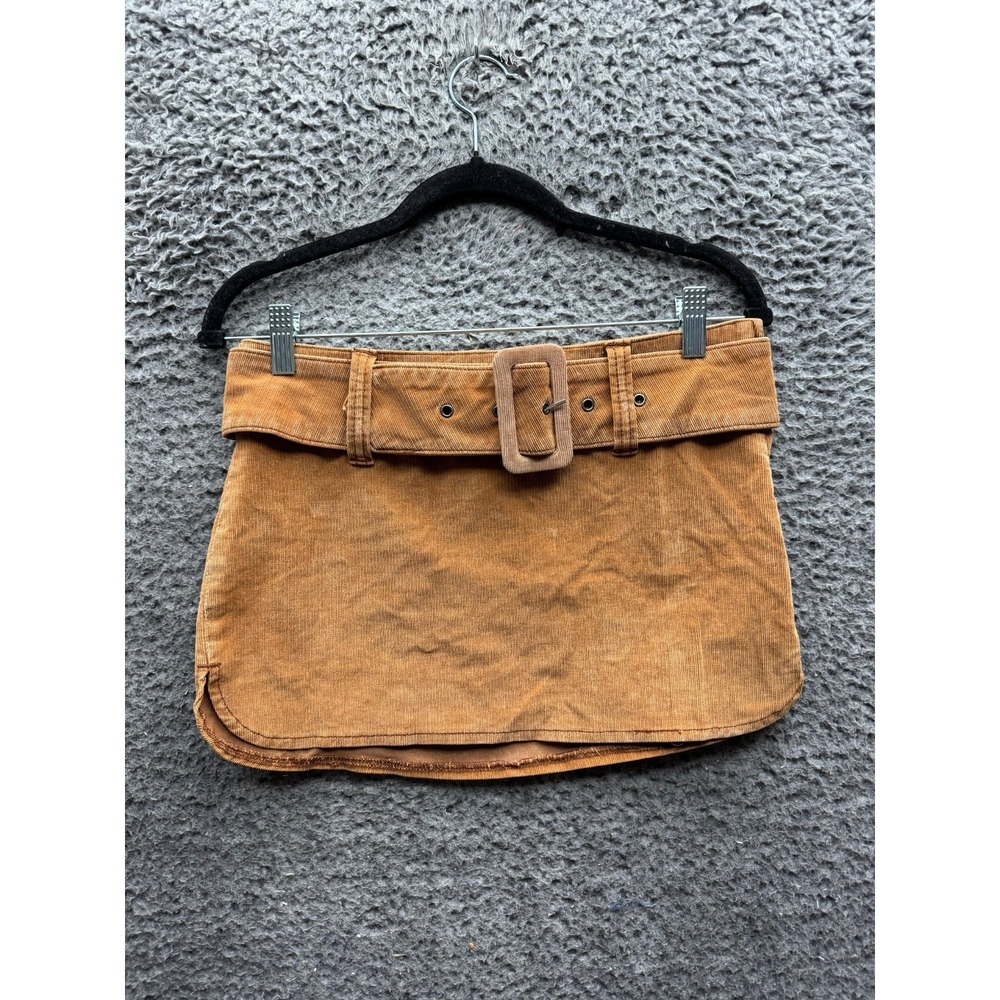 Free People We The Free Corduroy Belted Mini Skirt Rust Brown Womens Size 0
